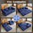 Convertible Dark Blue , 2 - Seat Boneless Compression Floor Bed With Fixed Shape Frame, Chenille Fabric For Small Apartments Bed, No Assembly Required, Modular Sectional Living Rooms-367981023