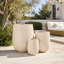 Ensemble de 3 pots à fleurs en forme d'œuf MGO, pots de fleurs d'aspect pierre avec trou de drainage pour patio et jardin-2056144379