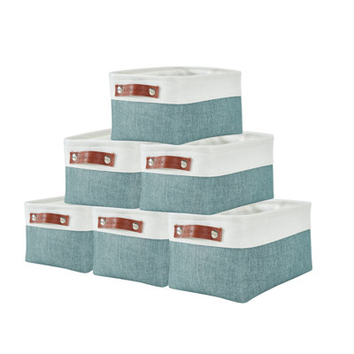 Decomomo Foldable Storage Bin | Collapsible Sturdy Cationic Fabric Storage Basket Cube W/Handles