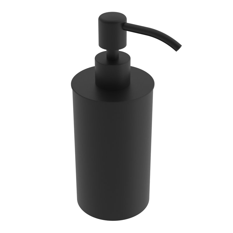 Distributeur de savon autoportant 220 ml - noir mat, fabrication en laiton de qualité supérieure, Noir mat