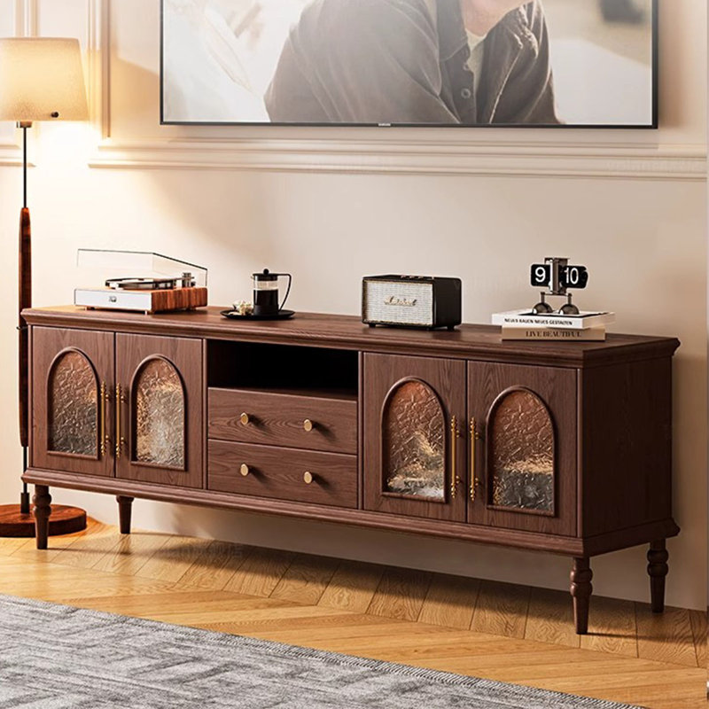Nut-Brown Solid Wood TVStands, 22.83" H x 70.87" W x 15.75" D