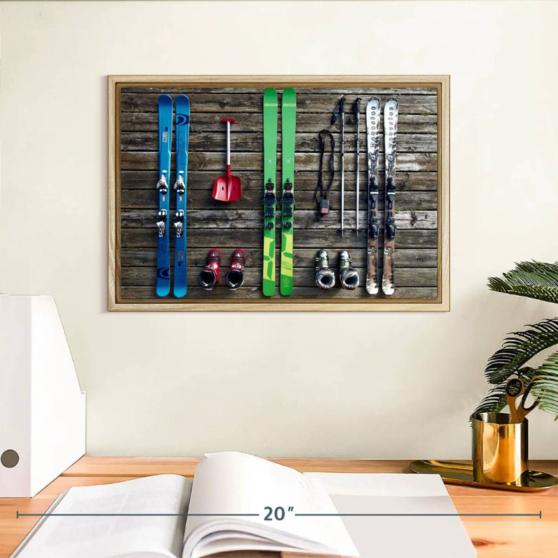 Équipement de ski, Cadre flottant en bois naturel, 13 po x 9 po
