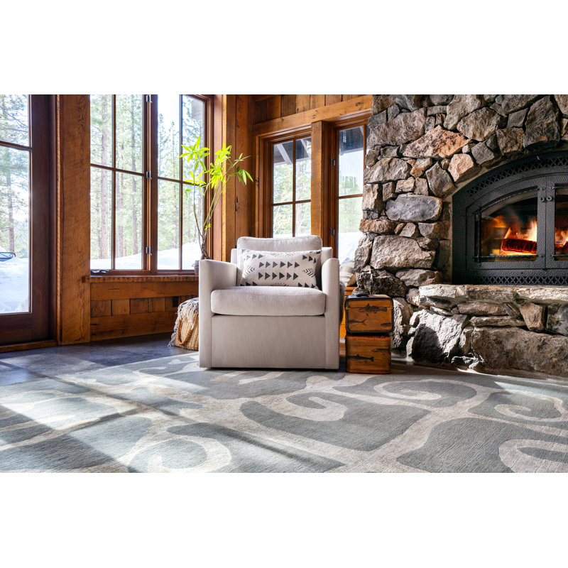 Bonaire Geometric Area Rug in Silver/Gray, Rectangle 10' x 14'