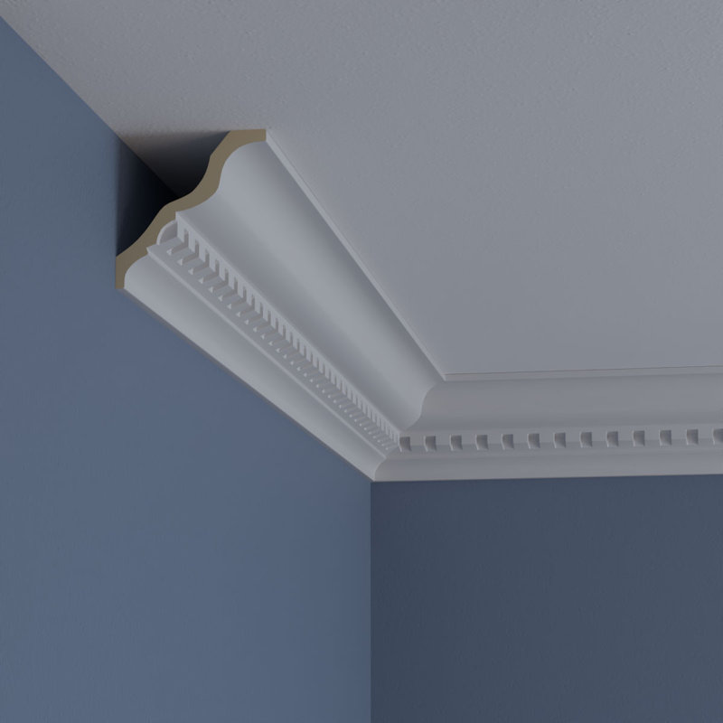 Primed White Polyurethane Dentil Crown Moulding 94.5"