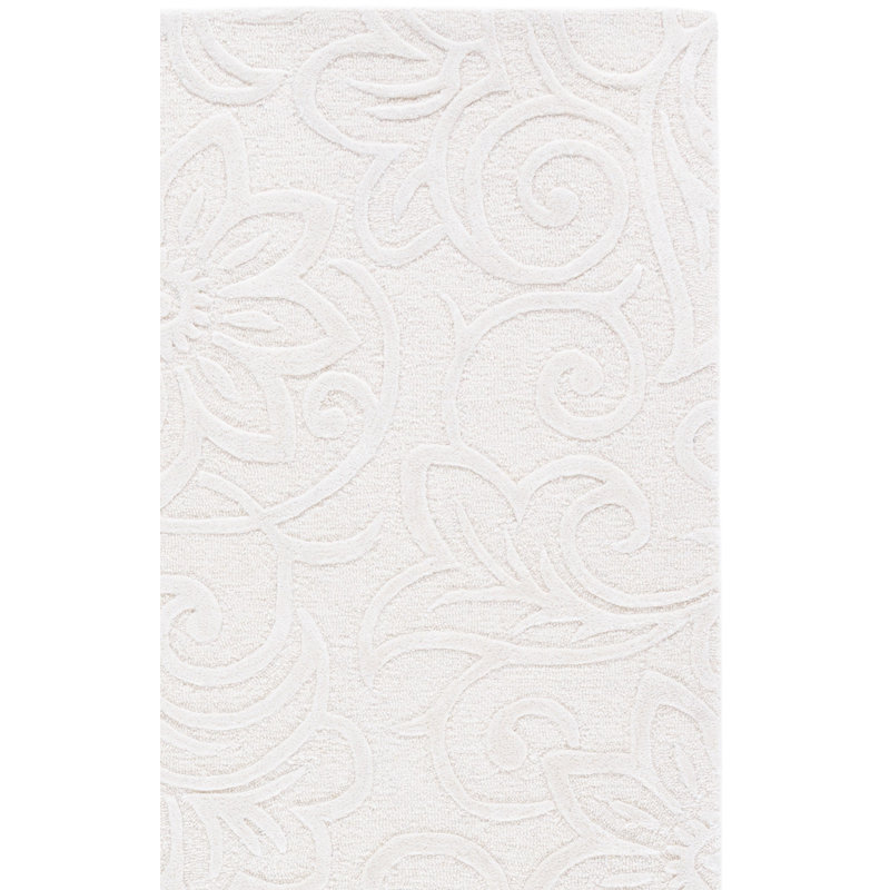 Glamour Hand Tufted Wool; Viscose; Cotton Floral Indoor Rug, Rectangle 6' x 9'