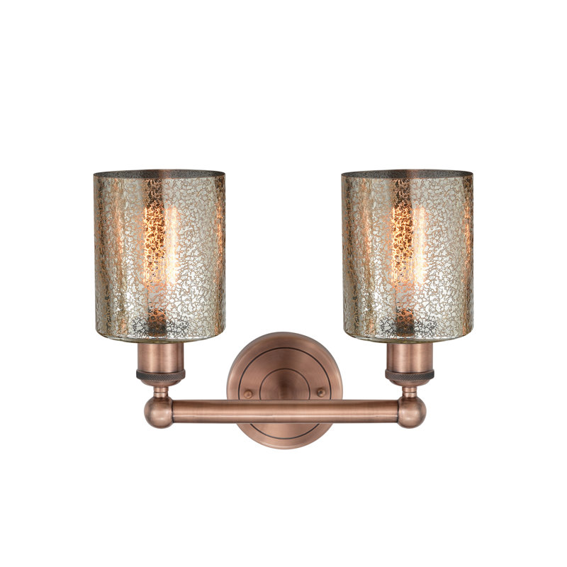 2 - Light Dimmable Vanity Light, Antique Copper, Mercury