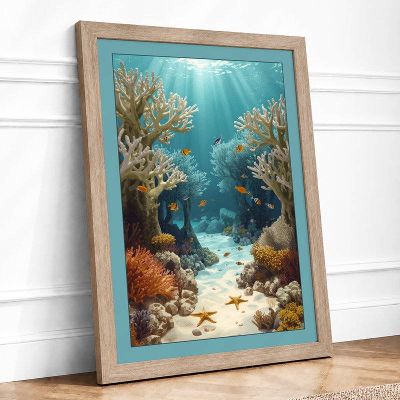 Coral Reef Descent Coastal - Print, A1 - 84.1 x 59.4 cm, Oak