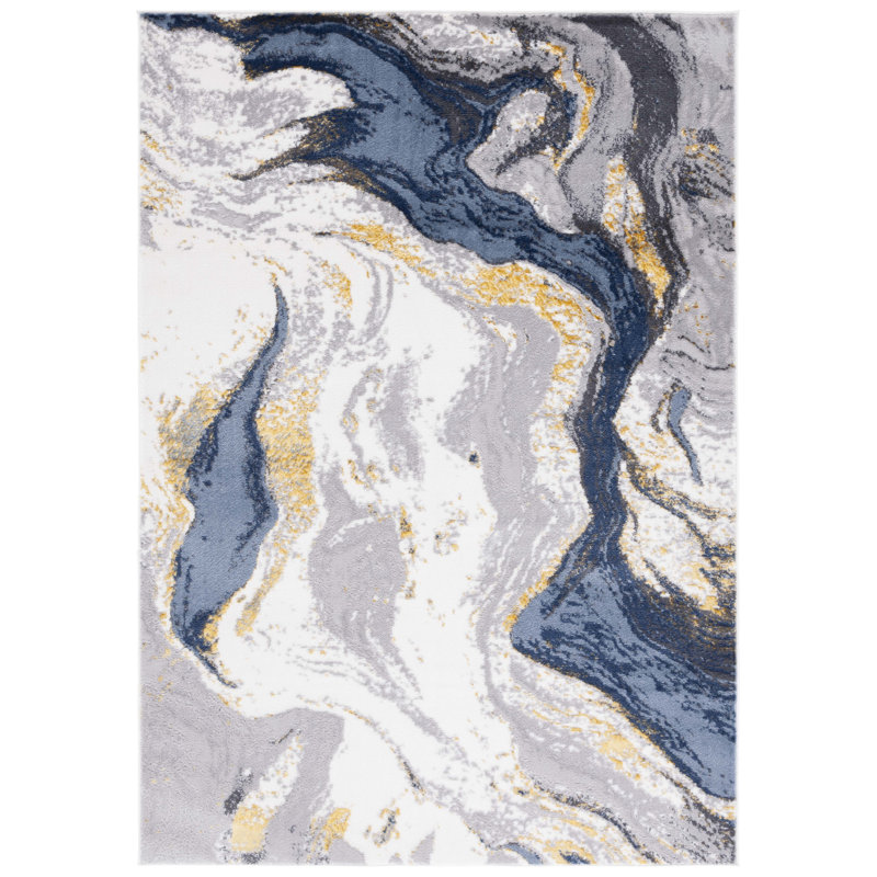 Tapis abstrait Luigia Performance Performance, Carré 6 pi 7 po