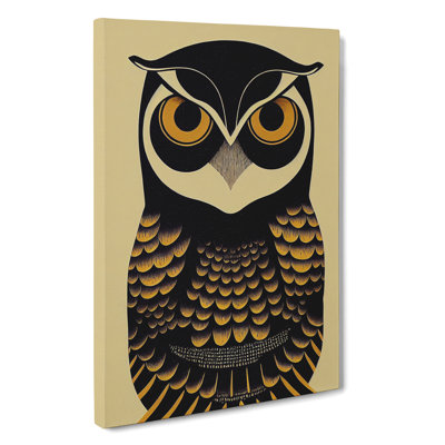 Antique Owl Art No.3 - Wrapped Canvas Print