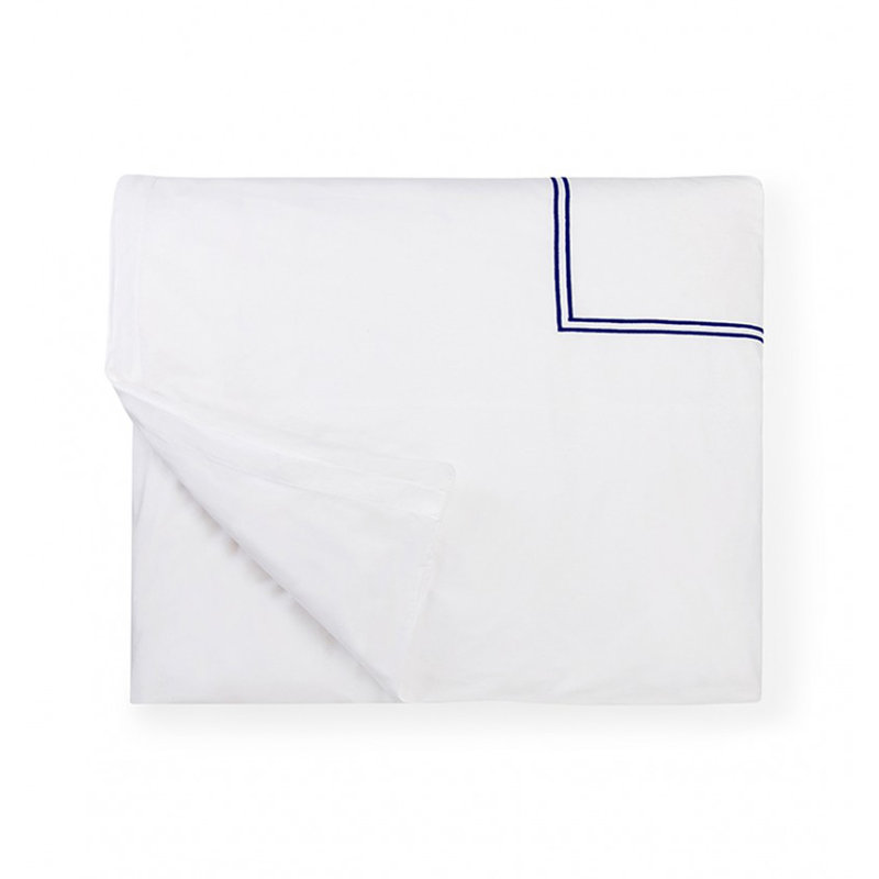 Grande Hotel Duvet Cover, King Duvet Cover, White/Navy