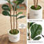 6ft Artificial Fiddle Leaf Fig Tree with Natural Wood Trunks in White  Pot
