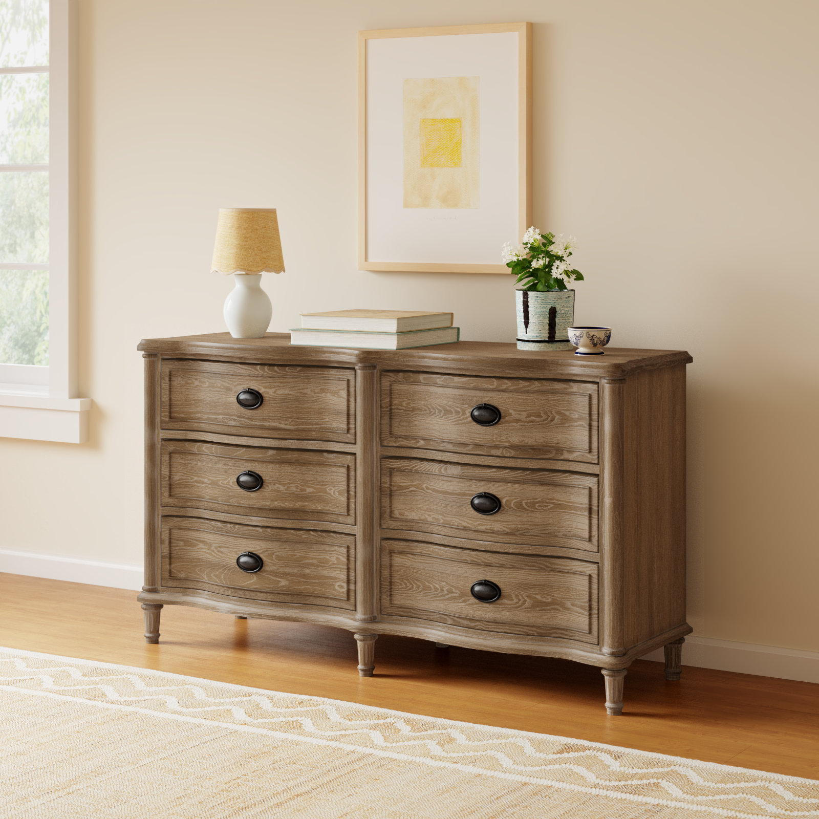 Watson 64" Oak Dresser, Studio Gray