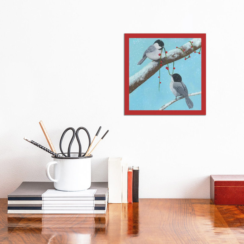 Chickadee Christmas Collection J by Grace Popp - Gallery-Wrapped Canvas Giclée on Canvas, No Frame, 30.48 cm H x 30.48 cm W