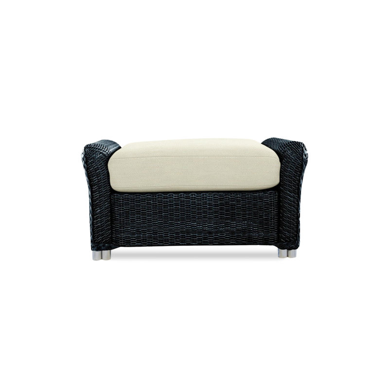 Reflections Outdoor Ottoman, Pewter, Demo Oatmeal