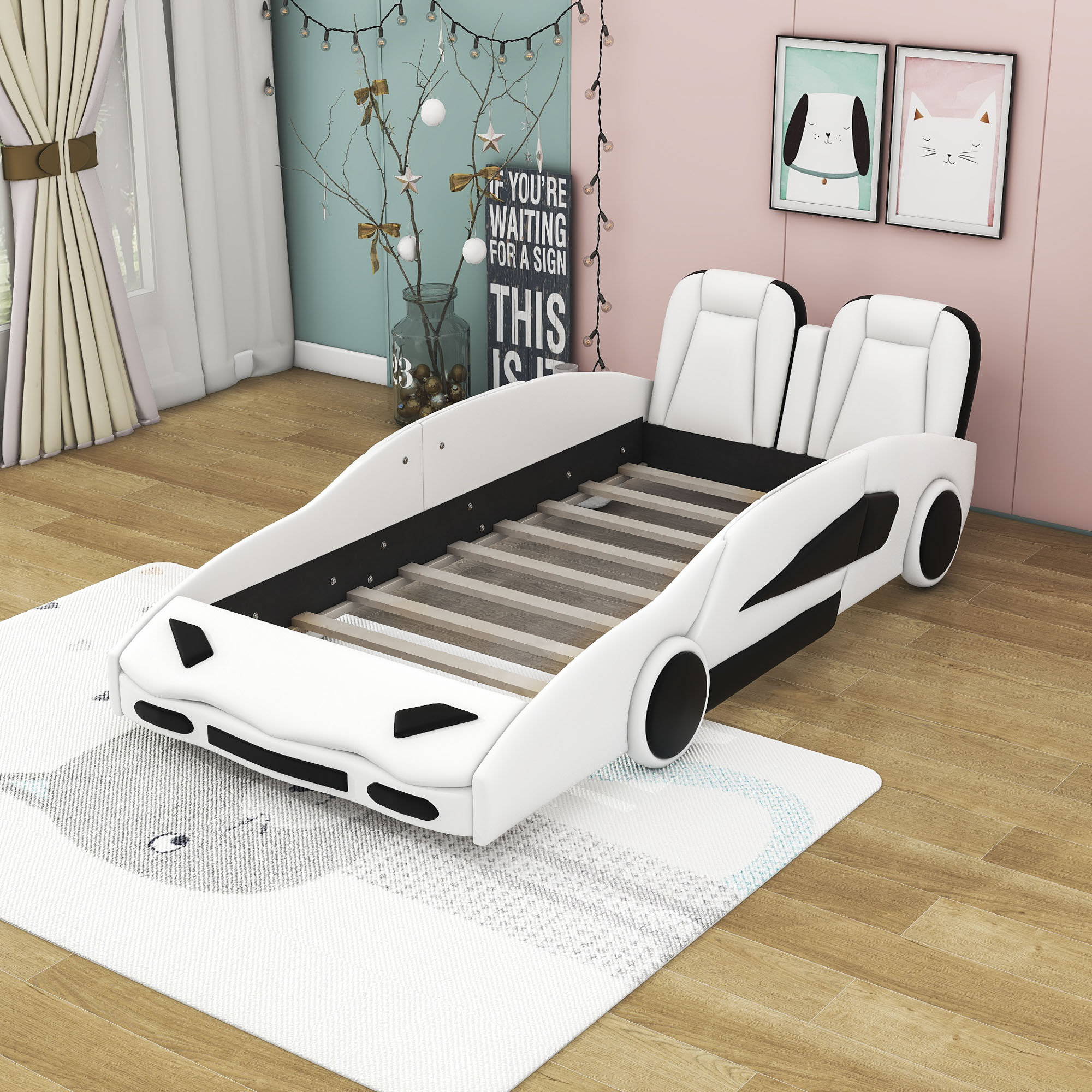 Zoomie Kids Adelane Twin Cars Bed by Zoomie Kids | Wayfair, image size:2000x2000