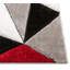 Tapis à poils longs à texture moderne et géométrique | Rouge-17850093