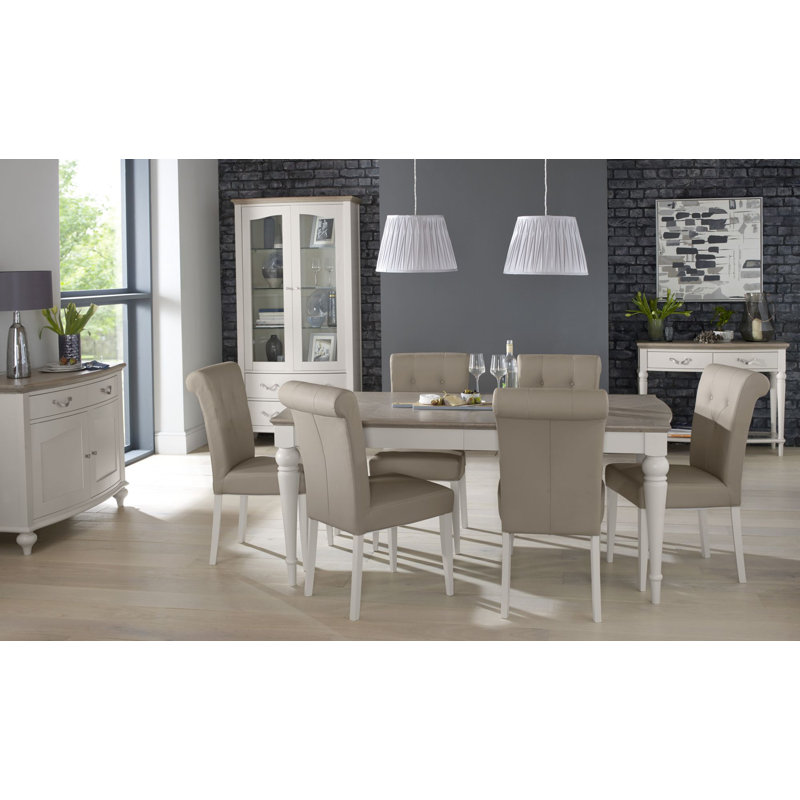 Snider 6 - Person Dining Set, 77cm H x 180cm W x 90cm D, Grey, Soft Grey/Grey Washed Oak