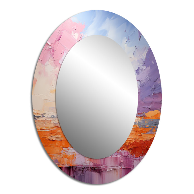 Miroir mural moderne Blush Horizon II, 40 po x 30 po