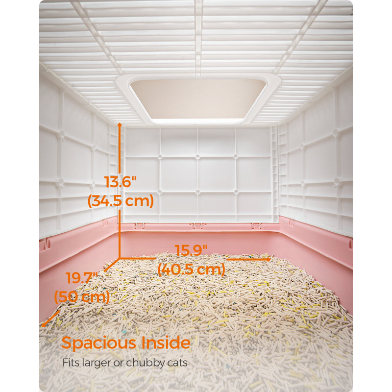 Polypropylene Litter Box with Scoop, Pink