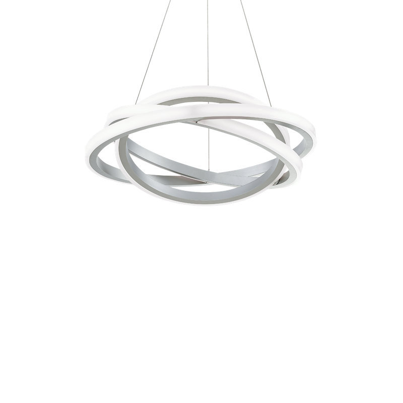 Veloce 1 - Light Unique Geometric Chandelier, 7" H x 26" W x 26" D, Titanium
