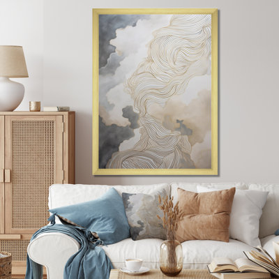 Gold and Gray Abstracted Line Artistry IV - Print on Canvas