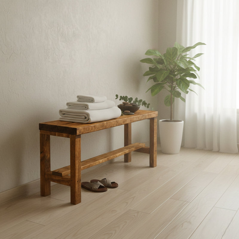 Banc d'entrée de style rustique, Marron clair