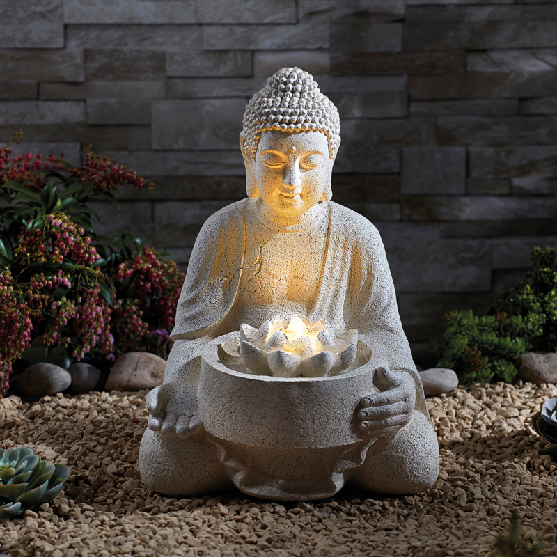 Outdoor Fountain with Lights