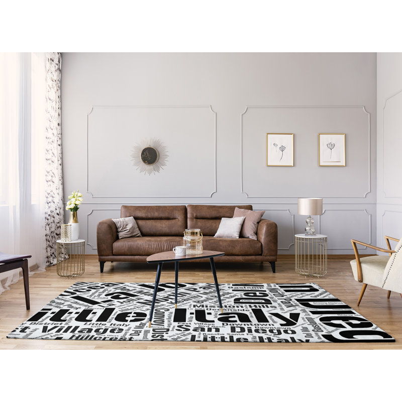Tapis à tissage plat area black, Rectangle 9 pi x 12 pi