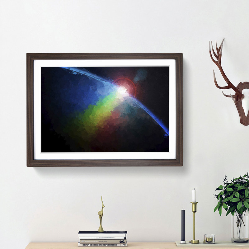 The Earths Atmosphere in Abstract - Picture Frame Painting Print, Walnut Framed, 27cm H x 36cm W x 2cm D