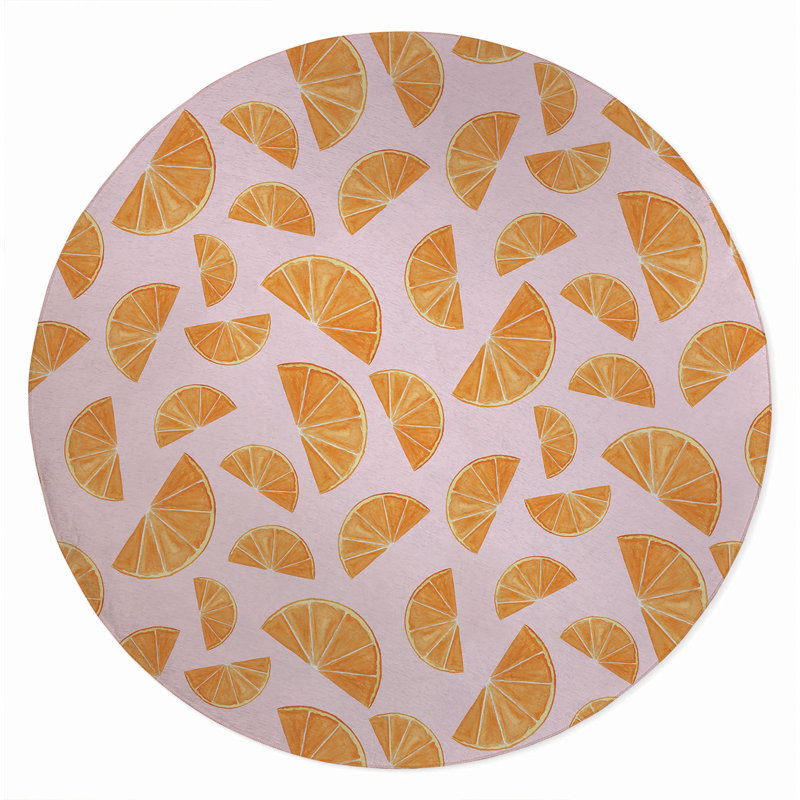 Tapis d'extérieur Summer Oranges, Rond 5 pi
