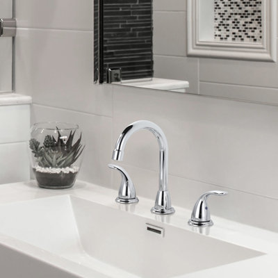 Robinet de salle de bain à poignée double 8 pouces avec ensemble de bonde escamotable