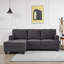 Canapé modulaire gris foncé de 86 po en forme de L avec repose-pieds de rangement et conception réversible 86 po-1572705396