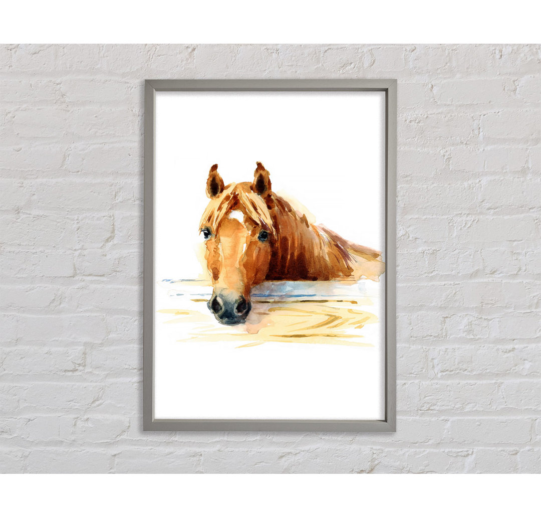 Horse At The Stables - Einzelbildrahmen Kunstdrucke auf Leinwand