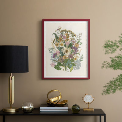 Organic Bouquet II, reproduction encadrée - bois massif