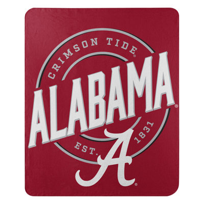 Northwest Ncaa Alabama Fleece Throw Blanket, College Sports Fan Decor, 50x60 Inches In White;red