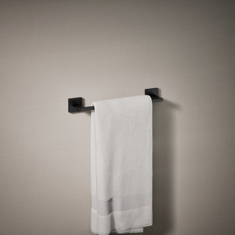 Square Towel Bar, Matte Black, 12"W