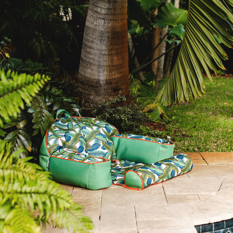 Flotteur de piscine Big Joe Lazy Lounger, Palmier vert tropical