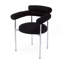 Chaise de salle à manger rembourrée avec pieds en métal (ensemble de 2), noir