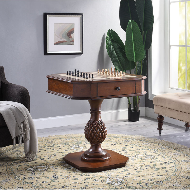 28'' W Thedford Darby Home Game Table (Including chess board), Cherry