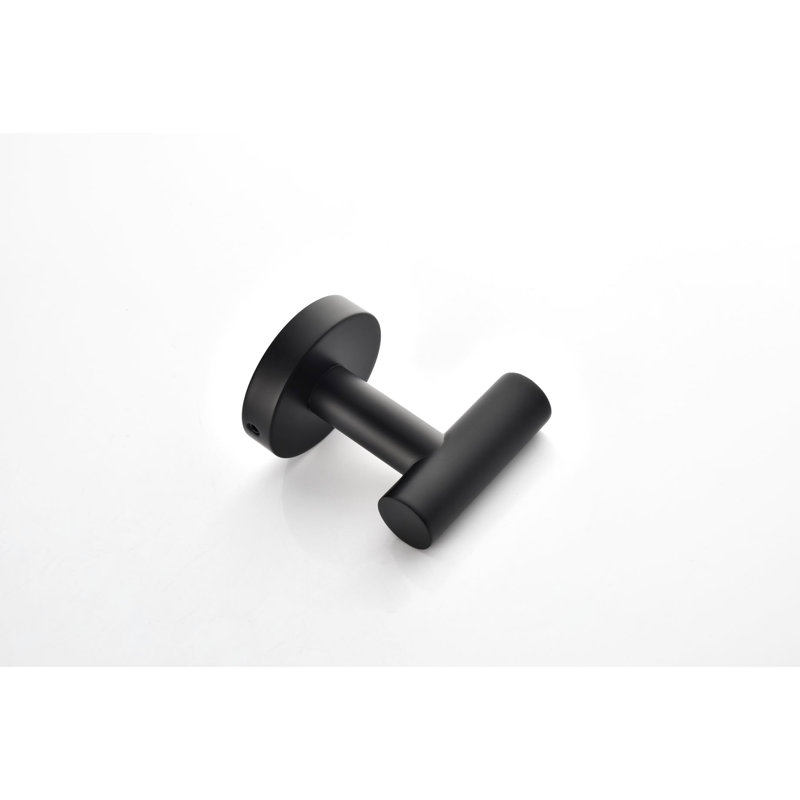 Crochet de douche noir mat en acier inoxydable 304 6 pièces pour salle de bain et serviette d'extérieur