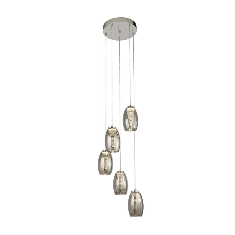 Ruari 5-Light Cluster Chandelier, Smoked