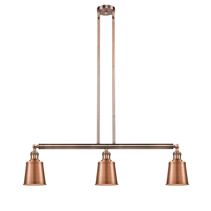 Lavender Hill 3 - Light Kitchen Island Pendant, Antique Copper