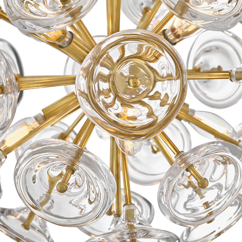 Maya Chandelier, 70.5" H x 19.75" W x 19.75" D, Clear, 8 Lights