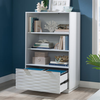 Coastal Bookcase With Lower Drawer, White finish