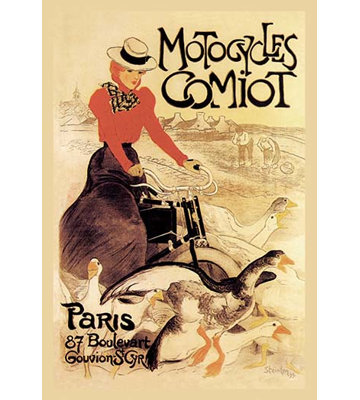 « motocyclettes comiot » par theophile alexandre steinlen affiche rétro