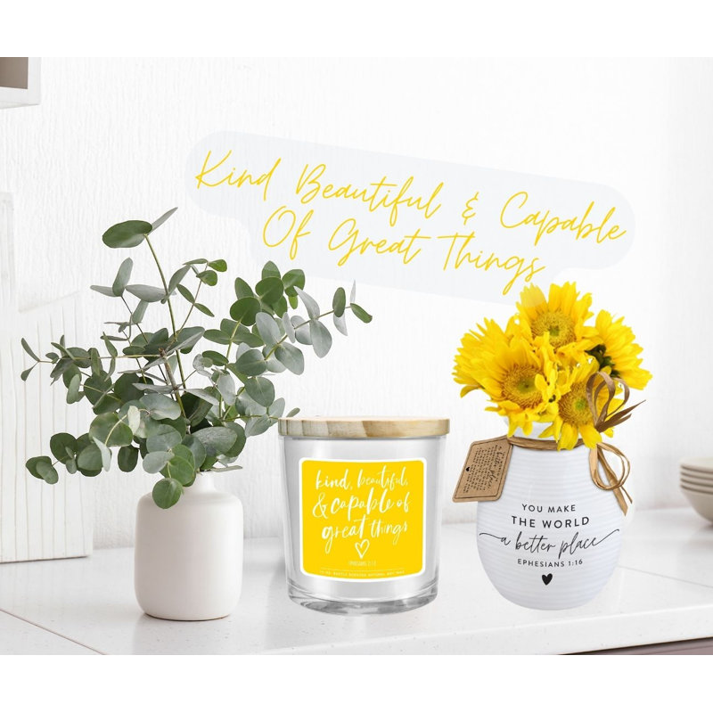 Bougie en pot légèrement parfumée avec support en verre