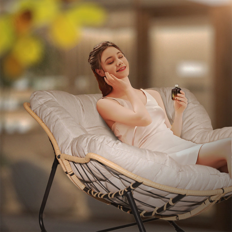 Chaise berçante d'extérieur, chaise berçante de patio, Beige