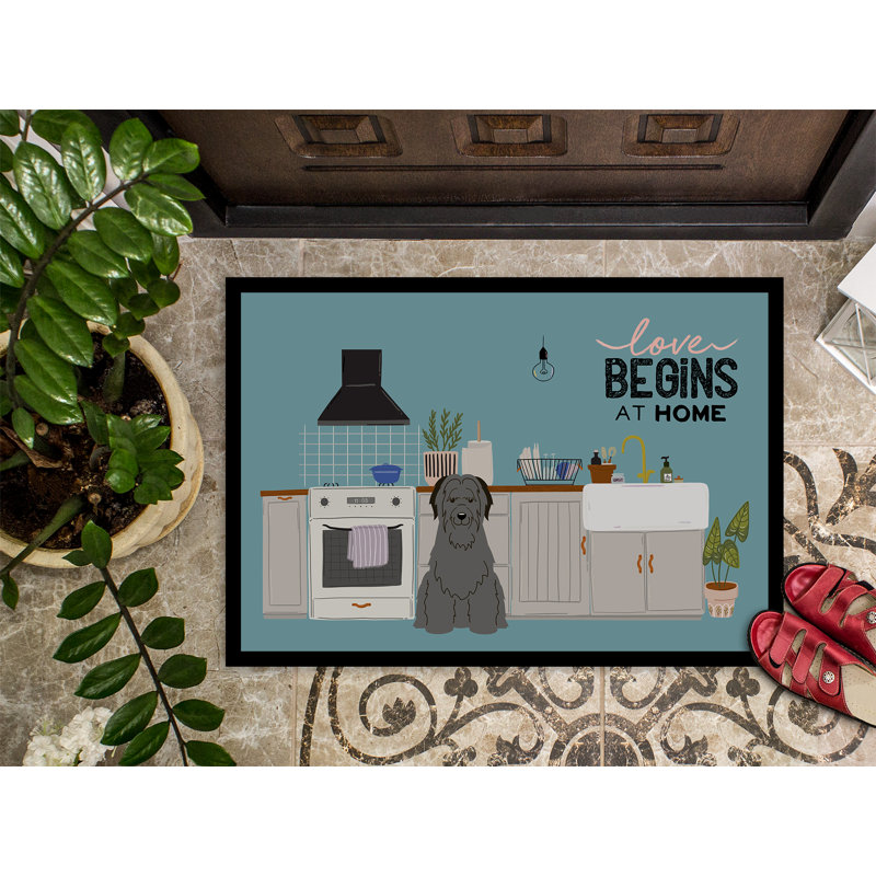 Tapis d'entrée antidérapant Guerriero, Berger de Brie noir, L 18 po x L 27 po