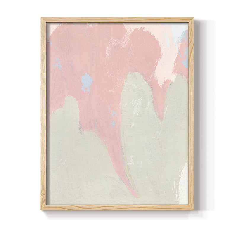 Blushing Abstract IV Framed Print - Solid Wood, 15" H x 12" W