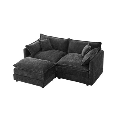 Chenille upholstered sofa, ergonomic design, stylish and easy to install